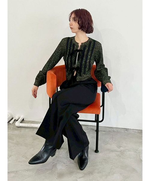 Lily Brown リリーブラウン ベロアリボンカーディガン LILY BROWN｜ベロアリボンニットカーディガン | Rakuten Fashion(楽天