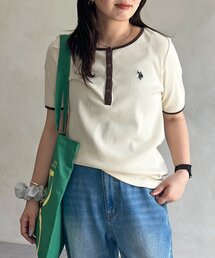 【U.S. POLO ASSN. 】ヘンリーリブ半袖T