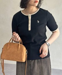 【U.S. POLO ASSN. 】ヘンリーリブ半袖T