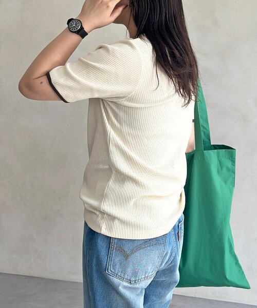 U.S. POLO ASSN.(ユーエスポロアッスン)の「【U.S. POLO ASSN. 】ヘンリーリブ半袖T(Tシャツ/カットソー・レディース・ネイビー/アイボリー/ブラック/オフホワイト・FREE)」の17枚目の写真