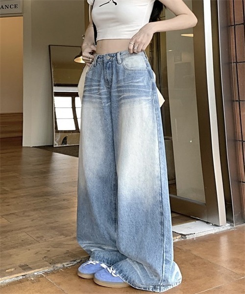 Dream garden(ドリームガーデン)の「ゆったりサイズワイドデニムパンツ(デニムパンツ・レディース・ブルー・XS/S/3XL/M/L/XL/2XL/4XL)」の4枚目の写真