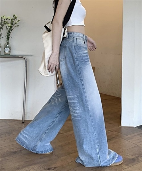 Dream garden(ドリームガーデン)の「ゆったりサイズワイドデニムパンツ(デニムパンツ・レディース・ブルー・XS/S/3XL/M/L/XL/2XL/4XL)」の12枚目の写真
