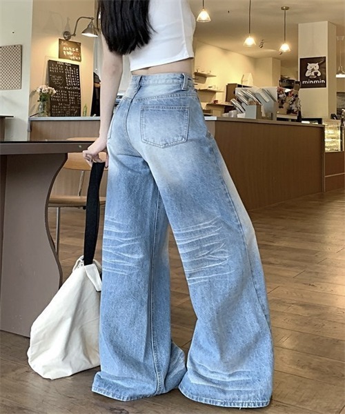 Dream garden(ドリームガーデン)の「ゆったりサイズワイドデニムパンツ(デニムパンツ・レディース・ブルー・XS/S/3XL/M/L/XL/2XL/4XL)」の15枚目の写真