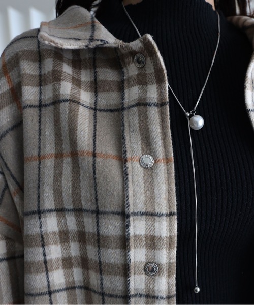 YENNA（イェンナ）の「【ニュアンス起毛チェックシャツジャケット】シャツアウター/ オーバーシャツ（シャツ/ブラウス・レディース・サックスブルー/ブルー/ベージュ・FREE）」の17枚目の写真