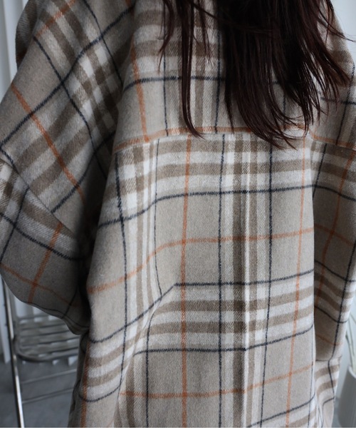 YENNA（イェンナ）の「【ニュアンス起毛チェックシャツジャケット】シャツアウター/ オーバーシャツ（シャツ/ブラウス・レディース・サックスブルー/ブルー/ベージュ・FREE）」の20枚目の写真