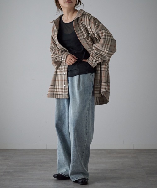 model：163cm. 着用サイズ：FREE
