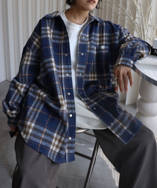 セール】【BLACK FRYDAY PRICE】【ニュアンス起毛チェックシャツ