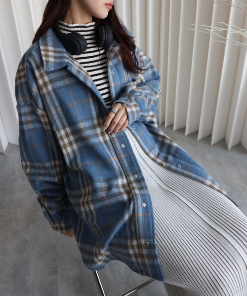 YENNA（イェンナ）の「【ニュアンス起毛チェックシャツジャケット】シャツアウター/ オーバーシャツ（シャツ/ブラウス・レディース・サックスブルー/ブルー/ベージュ・FREE）」の22枚目の写真