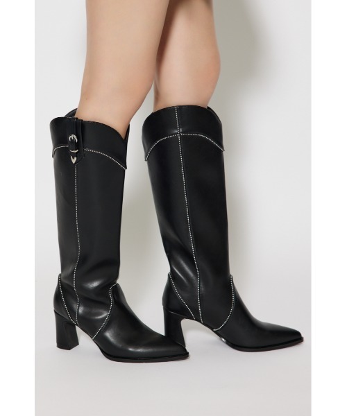 rienda(リエンダ)の「スタッズウエスタンブーツ 靴(ブーツ・レディース・ブラック/ブラウン・SMALL/MEDIUM/LARGE)」の3枚目の写真