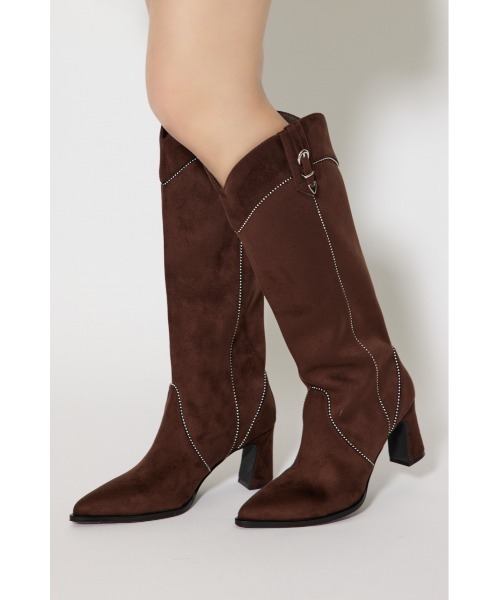 rienda(リエンダ)の「スタッズウエスタンブーツ 靴(ブーツ・レディース・ブラック/ブラウン・SMALL/MEDIUM/LARGE)」の11枚目の写真