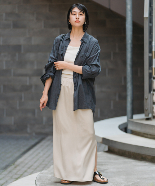 Spick & Span(スピックアンドスパン)の「《追加》サテンイージースカート(スカート・レディース・ブラック/カーキ/ベージュ系その他・36/38)」の8枚目の写真