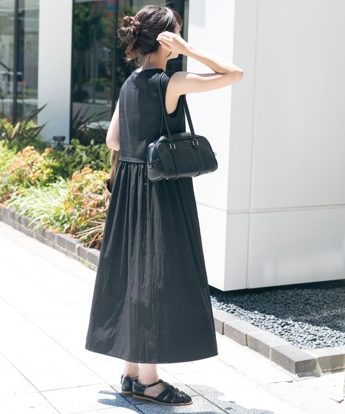 an ノースリーブワンピ nofl】リトアニアリネン前あきノースリーブワンピース 644205790