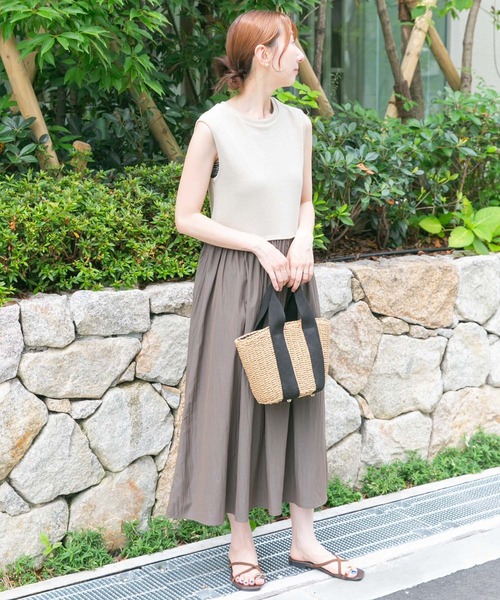 値下げグリーン ノースリーブ シンプルリフトワンピース UNITED ARROWS green label relaxing｜[size SHORT/TALLあり
