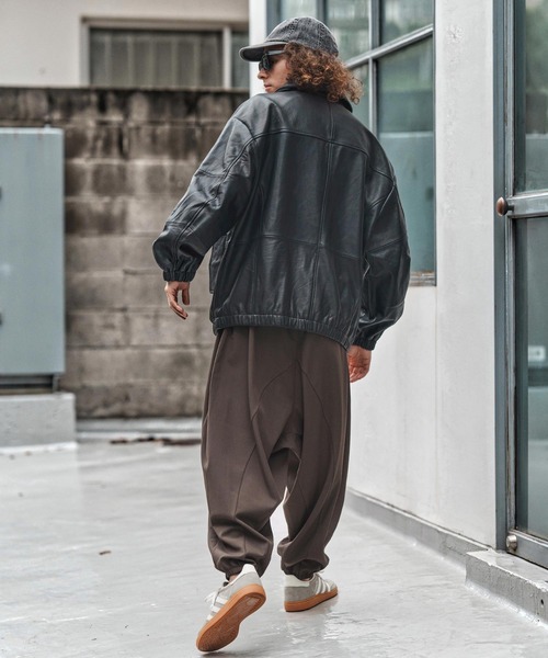 m.m様　ブルゾン セール】mj10955-Oversized Re Product Leather Rib Blouson ブルゾン