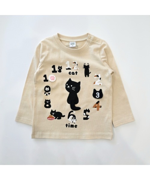 CHEEK ROOM（チークルーム）の「チークルーム ねこ時計　ロングＴシャツ（Tシャツ/カットソー・キッズ・ラベンダー/ピンク/アイボリー・90cm/100cm/110cm/130cm/120cm/80ｃｍ）」の9枚目の写真