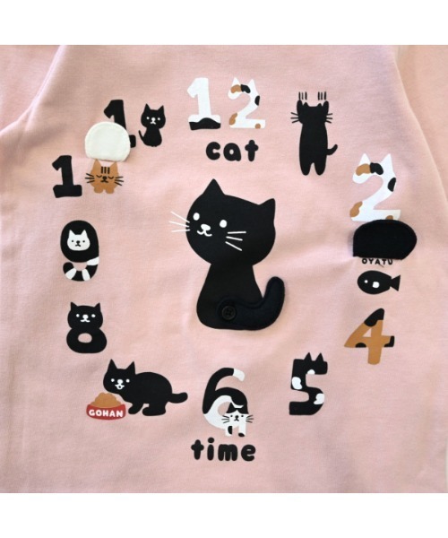 CHEEK ROOM（チークルーム）の「チークルーム ねこ時計　ロングＴシャツ（Tシャツ/カットソー・キッズ・ラベンダー/ピンク/アイボリー・90cm/100cm/110cm/130cm/120cm/80ｃｍ）」の15枚目の写真