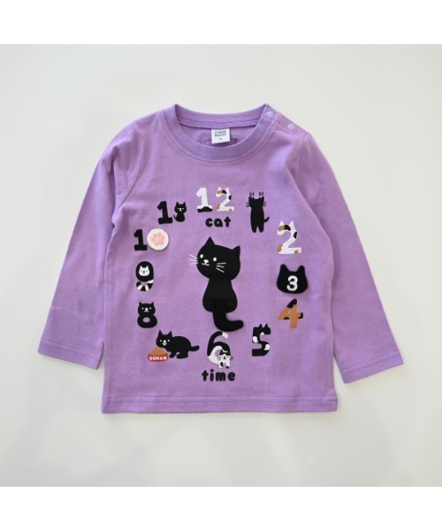 CHEEK ROOM（チークルーム）の「チークルーム ねこ時計　ロングＴシャツ（Tシャツ/カットソー・キッズ・ラベンダー/ピンク/アイボリー・90cm/100cm/110cm/130cm/120cm/80ｃｍ）」の16枚目の写真