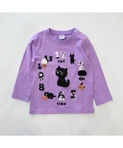 CHEEK ROOM（チークルーム）の「チークルーム ねこ時計　ロングＴシャツ（Tシャツ/カットソー・キッズ・ラベンダー/ピンク/アイボリー・90cm/100cm/110cm/130cm/120cm/80ｃｍ）」の17枚目の写真