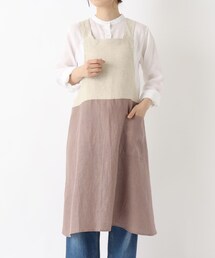 212 KITCHEN STORE（トゥワントゥキッチンストア）の「リネンバイカラースルーエプロン アズキ ＜LINEN&BASIC リネンアンドベーシック＞（エプロン）」