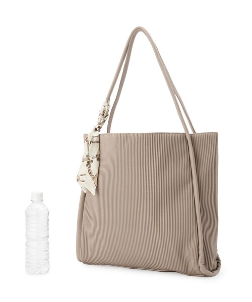 grove（グローブ）の「【A4】プリーツスカーフ付トート（トートバッグ・レディース・シルバー系その他/ライトグレー/ブラック・00）」の10枚目の写真