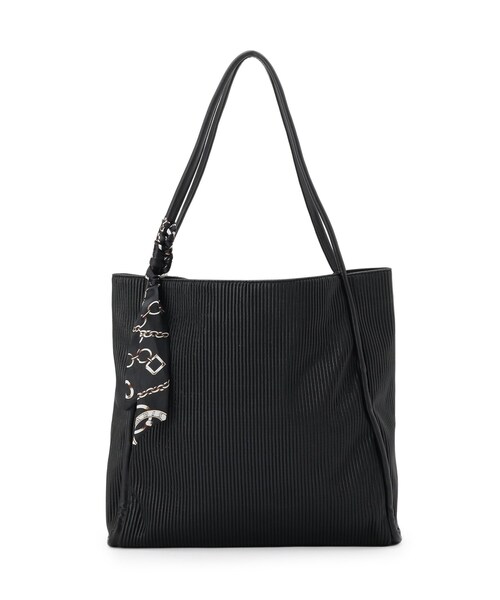 grove（グローブ）の「【A4】プリーツスカーフ付トート（トートバッグ・レディース・シルバー系その他/ライトグレー/ブラック・00）」の12枚目の写真