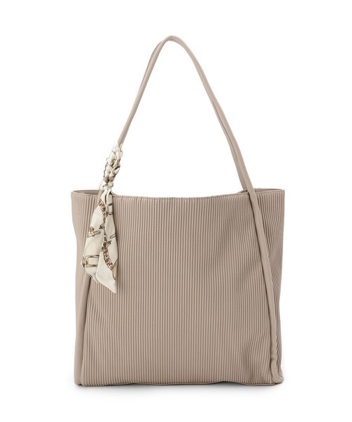 grove（グローブ）の「【A4】プリーツスカーフ付トート（トートバッグ・レディース・シルバー系その他/ライトグレー/ブラック・00）」の13枚目の写真