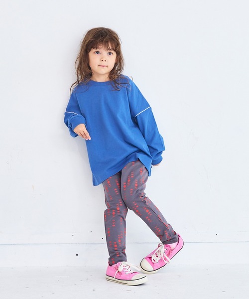 Life Support Products（ライフサポートプロダクツ）の「バイカラーラインロンT（Tシャツ/カットソー・キッズ・ブルー/ホワイト/キャメル/ライトグリーン・80/90/95/100/110/120/130/140/150）」の3枚目の写真