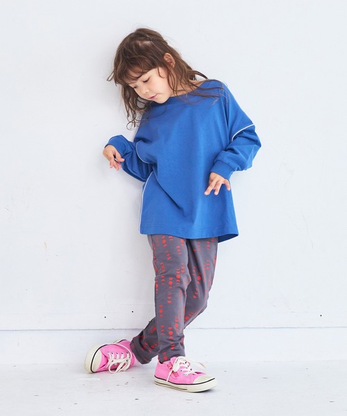 Life Support Products（ライフサポートプロダクツ）の「バイカラーラインロンT（Tシャツ/カットソー・キッズ・ブルー/ホワイト/キャメル/ライトグリーン・80/90/95/100/110/120/130/140/150）」の6枚目の写真