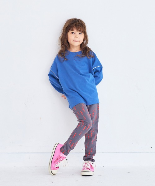 Life Support Products（ライフサポートプロダクツ）の「バイカラーラインロンT（Tシャツ/カットソー・キッズ・ブルー/ホワイト/キャメル/ライトグリーン・80/90/95/100/110/120/130/140/150）」の5枚目の写真