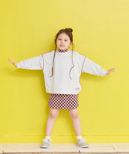 Life Support Products（ライフサポートプロダクツ）の「バイカラーラインロンT（Tシャツ/カットソー・キッズ・ブルー/ホワイト/キャメル/ライトグリーン・80/90/95/100/110/120/130/140/150）」の19枚目の写真