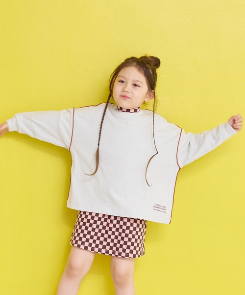 Life Support Products（ライフサポートプロダクツ）の「バイカラーラインロンT（Tシャツ/カットソー・キッズ・ブルー/ホワイト/キャメル/ライトグリーン・80/90/95/100/110/120/130/140/150）」の20枚目の写真