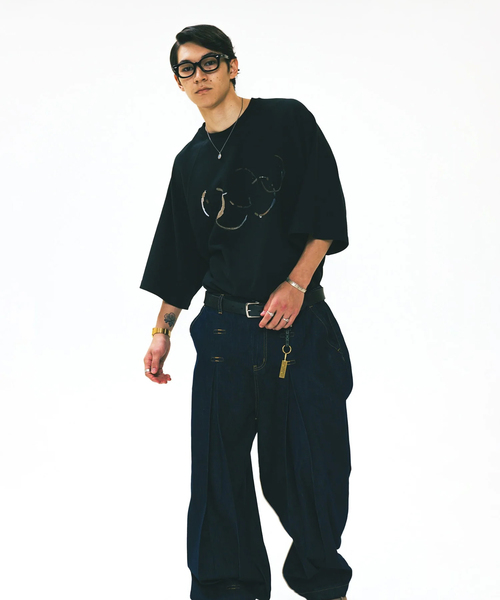 パンツ ANGLAN-Long Tuck Wing Balloon Denim Pant ANGLAN（アングラン）Long Tuck Wing Balloon Denim Pant（デニム
