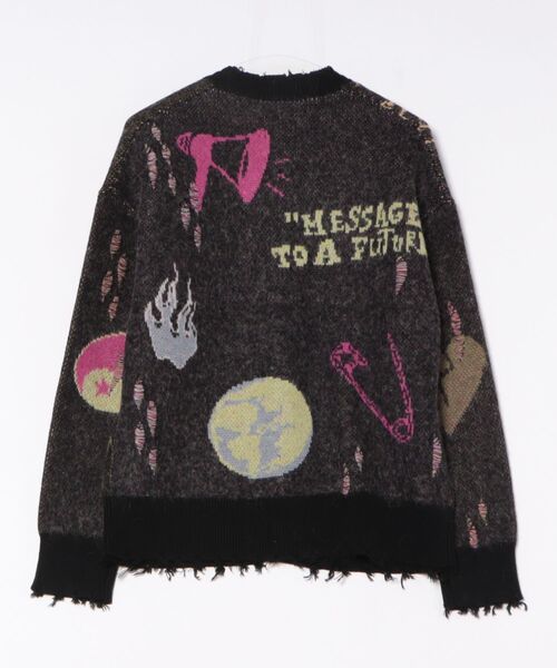 ALLSAINTS(オールセインツ)の「EMOTIVE OVERSIZED JACQUARD CARDIGAN | EMOTIVE オーバーサイズ ジャカード カーディガン(カーディガン/ボレロ・メンズ・ブラック・S/M/L/XS)」の9枚目の写真