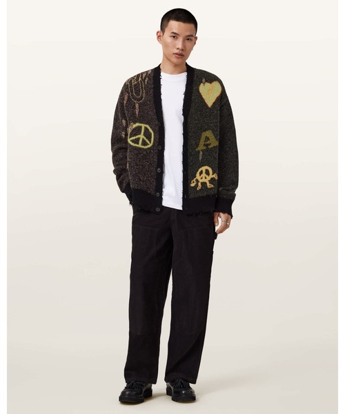 ALLSAINTS(オールセインツ)の「EMOTIVE OVERSIZED JACQUARD CARDIGAN | EMOTIVE オーバーサイズ ジャカード カーディガン(カーディガン/ボレロ・メンズ・ブラック・S/M/L/XS)」の5枚目の写真