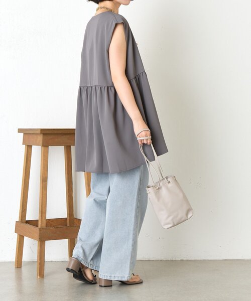 Jena espace merveilleux（ジェナ　エスパスメルヴェイユ）の「【さわゆい企画】ペプラムジレ（ベスト・レディース・グレー/ブラック/ベージュ・FREE）」の5枚目の写真