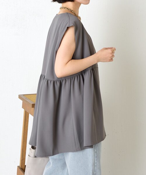 Jena espace merveilleux（ジェナ　エスパスメルヴェイユ）の「【さわゆい企画】ペプラムジレ（ベスト・レディース・グレー/ブラック/ベージュ・FREE）」の8枚目の写真