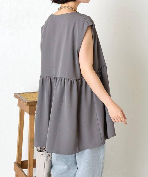 Jena espace merveilleux（ジェナ　エスパスメルヴェイユ）の「【さわゆい企画】ペプラムジレ（ベスト・レディース・グレー/ブラック/ベージュ・FREE）」の9枚目の写真