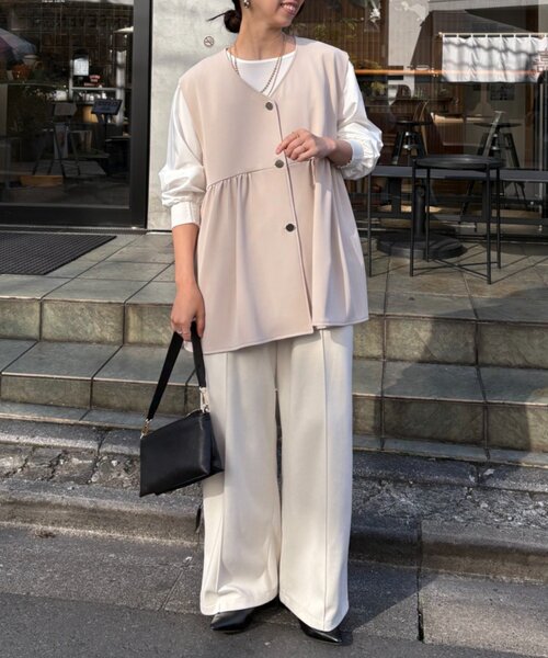 Jena espace merveilleux（ジェナ　エスパスメルヴェイユ）の「【さわゆい企画】ペプラムジレ（ベスト・レディース・グレー/ブラック/ベージュ・FREE）」の10枚目の写真