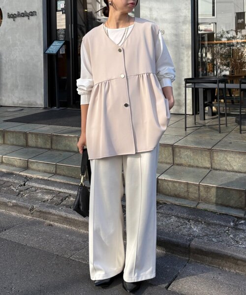 Jena espace merveilleux（ジェナ　エスパスメルヴェイユ）の「【さわゆい企画】ペプラムジレ（ベスト・レディース・グレー/ブラック/ベージュ・FREE）」の11枚目の写真