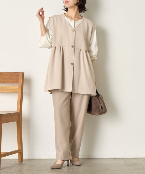 Jena espace merveilleux（ジェナ　エスパスメルヴェイユ）の「【さわゆい企画】ペプラムジレ（ベスト・レディース・グレー/ブラック/ベージュ・FREE）」の16枚目の写真