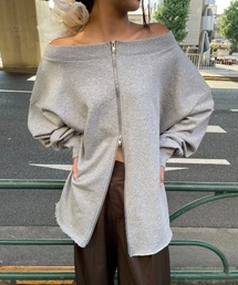 スウェット オフショルダー」に該当するトップス（グレー/灰色系