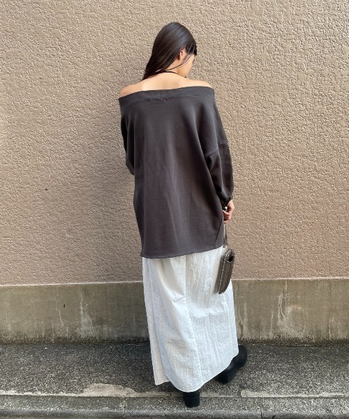 【新品未使用】＜SACRA＞カットオフ スウェット　グレー セール】 【SACRA】フォールデッドラインカットソー《WEB＆EPOCA