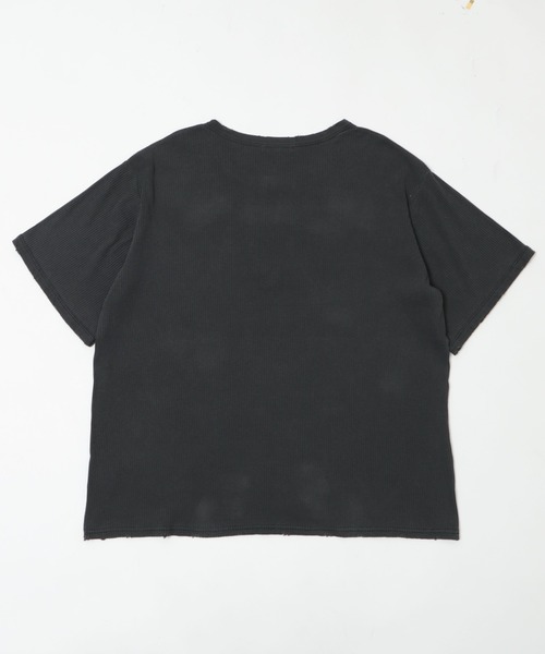 Figments(フィグメンツ)の「ダメージヘンリーT(Tシャツ/カットソー・レディース・アイボリー/ピンク/スミクロ・FREE)」の4枚目の写真