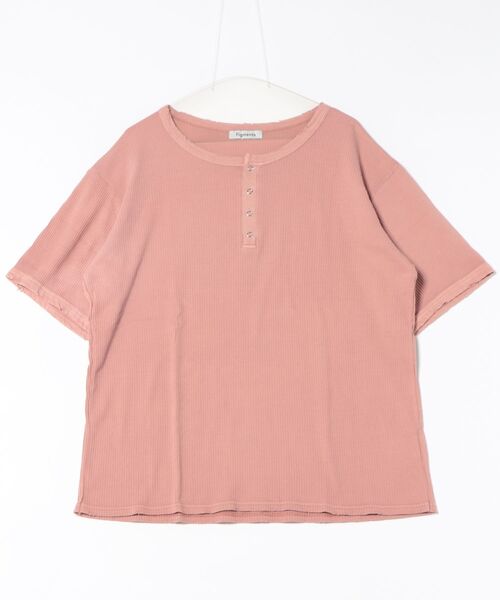 Figments(フィグメンツ)の「ダメージヘンリーT(Tシャツ/カットソー・レディース・アイボリー/ピンク/スミクロ・FREE)」の12枚目の写真