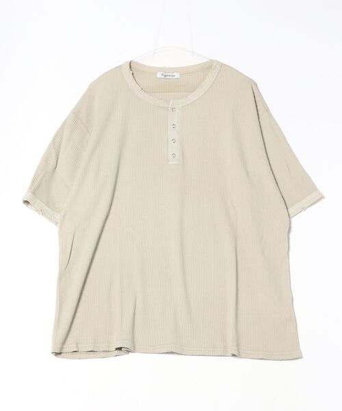 Figments(フィグメンツ)の「ダメージヘンリーT(Tシャツ/カットソー・レディース・アイボリー/ピンク/スミクロ・FREE)」の11枚目の写真