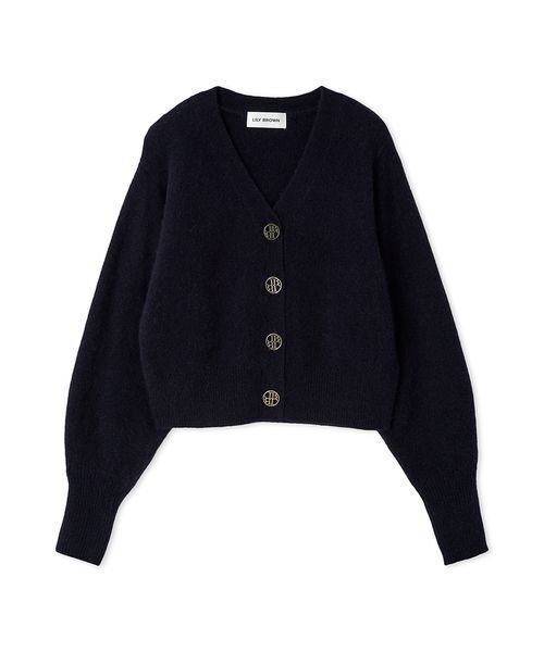 LILY BROWN（リリーブラウン）の「LBロゴフォックスニットカーデ（カーディガン/ボレロ・レディース・ネイビー/イエロー/グレー/アイボリー・F）」の3枚目の写真