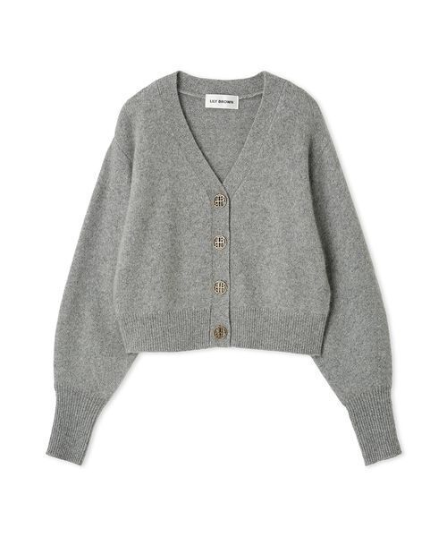 LILY BROWN（リリーブラウン）の「LBロゴフォックスニットカーデ（カーディガン/ボレロ・レディース・ネイビー/イエロー/グレー/アイボリー・F）」の2枚目の写真