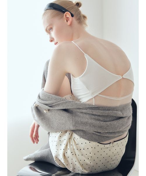 LILY BROWN（リリーブラウン）の「LBロゴフォックスニットカーデ（カーディガン/ボレロ・レディース・ネイビー/イエロー/グレー/アイボリー・F）」の8枚目の写真