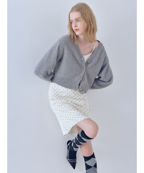 LILY BROWN（リリーブラウン）の「LBロゴフォックスニットカーデ（カーディガン/ボレロ・レディース・ネイビー/イエロー/グレー/アイボリー・F）」の9枚目の写真