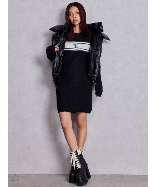 GYDA(ジェイダ)の「ベストとしても着れる!2WAYフェイクレザーミドル丈ダウンコート(ダウンジャケット/コート・レディース・ブラック/オフホワイト・FREE)」の8枚目の写真